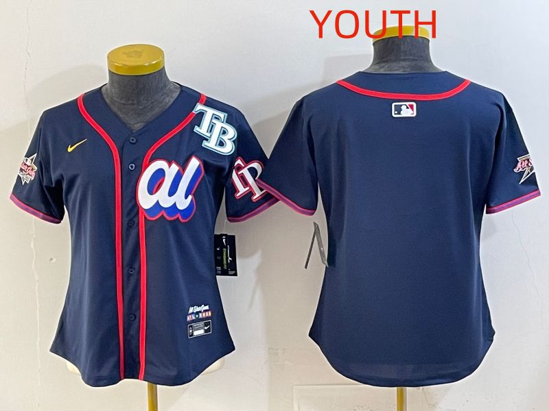 Youth 2025 Tampa Bay Rays Blank Drak Blue All star Nike MLB Jersey style 02->youth mlb jersey->Youth Jersey